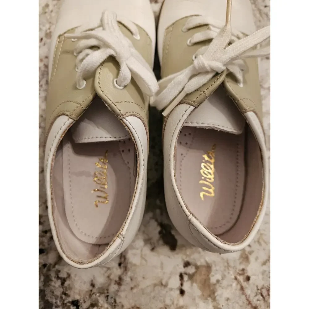 Willits Classic Chris Saddle Oxford Shoes Children's Size 11.5 EE White Tan